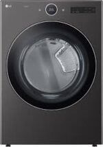 7.4 cu.ft. Vented Stackable Smart Gas Dryer in Black Steel with TurboSteam and AI Sensor Dry Technology