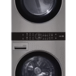 WashTower Stacked SMART Laundry Center 4.5 Cu. Ft. Front Load Washer & 7.4 Cu.Ft. Gas Dryer in Graphite Steel