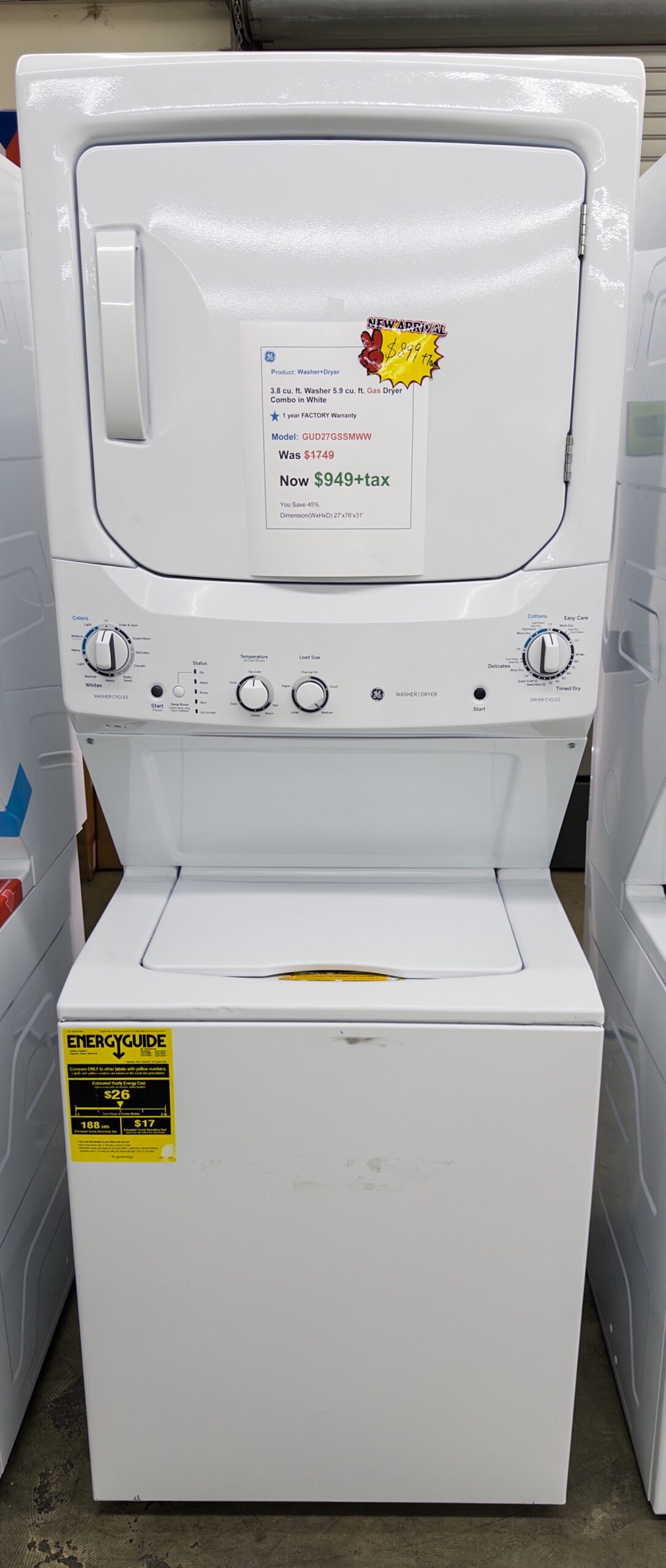 IDG_20251025_124058_490 3.8 cu.ft. Washer 5.9cu.ft. Gas Dryer Combo in White - Image 2
