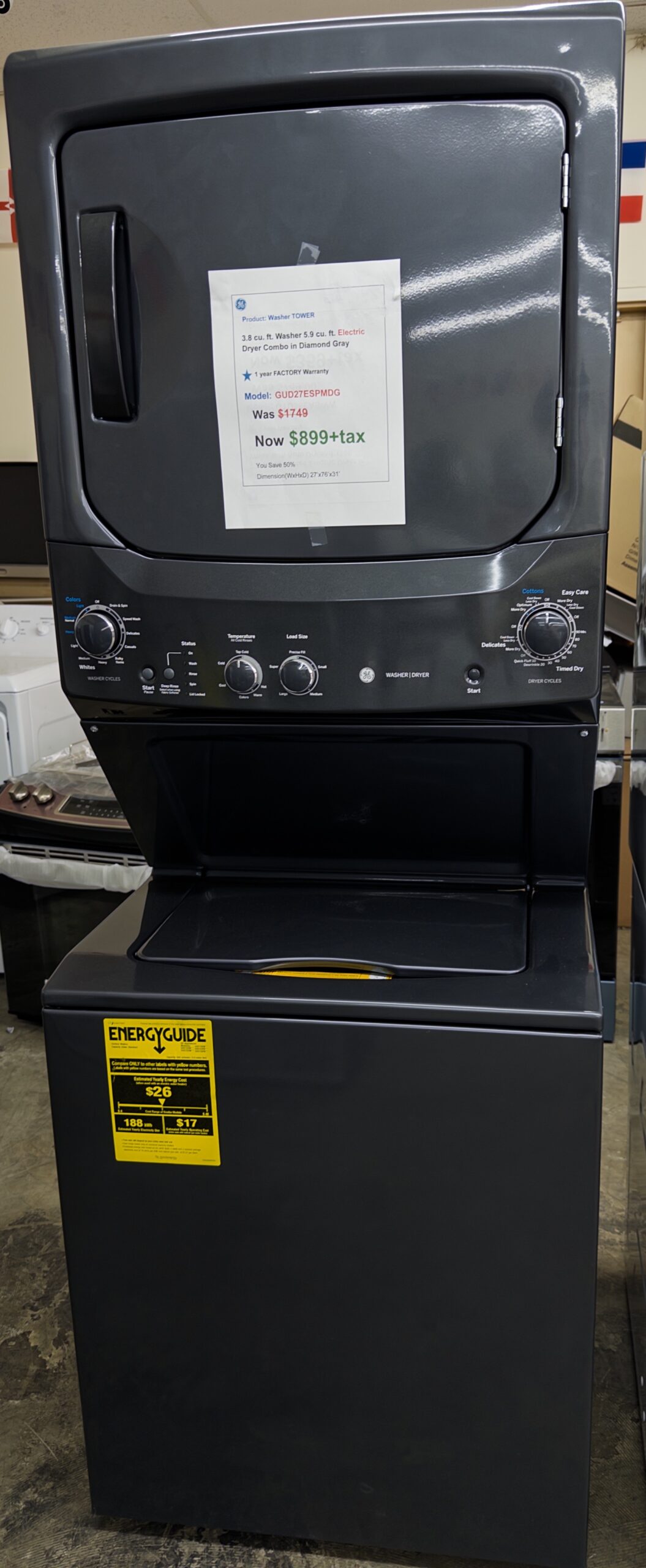 IDG_20251025_124112_443 3.8 cu.ft. Washer 5.9 cu.ft. Electric Dryer Combo in Diamond Gray - Image 2