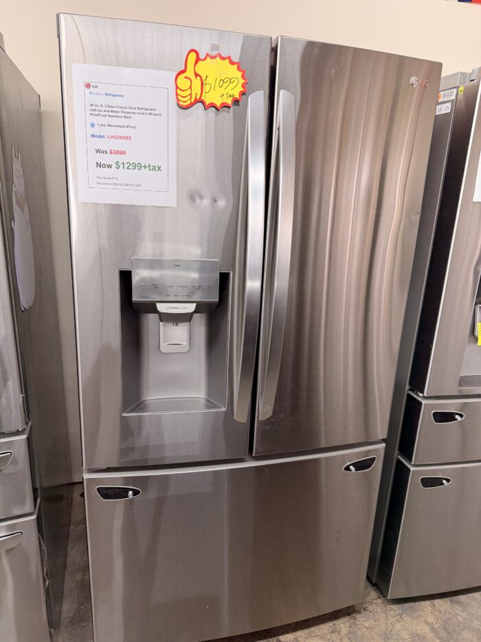 28 cu.ft. 3 Door French Door Refrigerator with Ice and Water Dispenser and Craft Ice in PrintProof Stainless Steel - Image 2