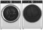 Profile 5.3 cufu. Smart White Front Load Washer with OrdorBlock & UltraFresh Vent System/Profile 7.8 cu.ft. vented Electric White Dryer with Steam and Sanitize Cycle/Two Pedestal Storage Unit