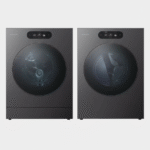 5.8 cu.ft. Stackable Front Load Washer in Brushed Black Steel with 26 Wash Programs/9.0 cu.ft. vented Front Load Gas Dryer in Brushed Black Steel with AI Sensor Dry