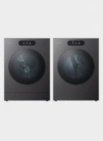 5.8 cu.ft. Stackable Front Load Washer in Brushed Black Steel with 26 Wash Programs/9.0 cu.ft. vented Front Load Gas Dryer in Brushed Black Steel with AI Sensor Dry