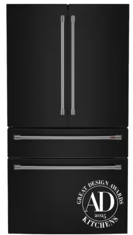 GE Cafe 28.7 cu. ft. Smart Four Door French Door Refrigerator in Matte Black with Dual-Dispense Autofill Pitcher, Built-In WiFi