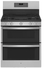 GE Profile 30inch Free-Standing Gas Double Oven Convection Fingerprint Resistant Range with No Preheat Air Fry