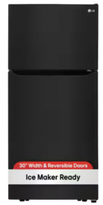 LG 20cu.ft. 30inch Wide Top Freezer Refrigerator-Black